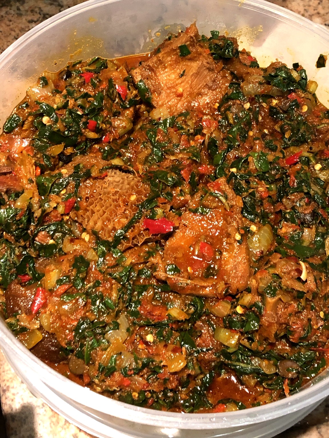 Nigerian vegetable soup, Efo Riro